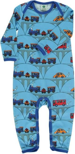 Long-sleeved baby suit with trains