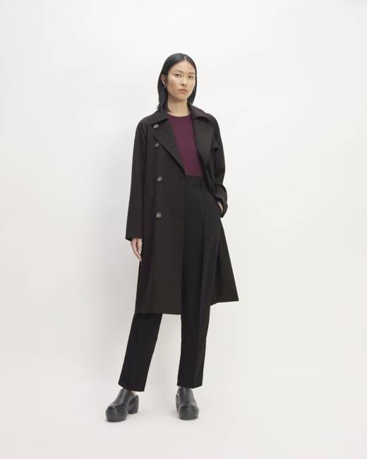The Italian Wool Modern Trench | Black
