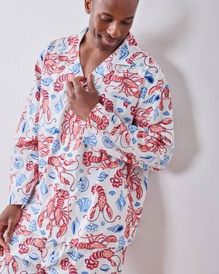 Lobster Landing - Men’s Long PJ Set - Cloud
