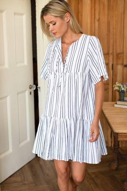 Isla Dress 2 - Textured Stripes