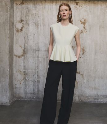 Double Face Godet Top | Cream