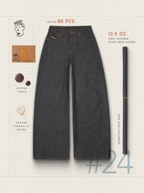 Sonic Sue Dry Deadstock 24 loose A-line jeans | Nudie Jeans