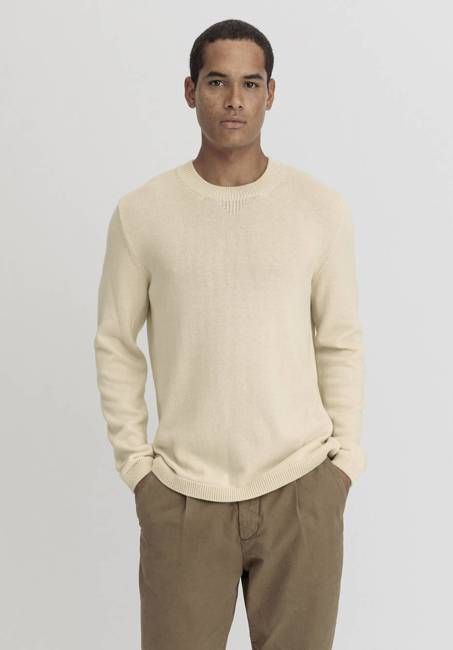 Regular sweater made of pure organic cotton with organic merino wool