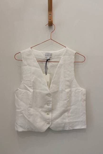 Sample Sale Bowie Vest in White Linen