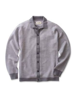 The Nichols Polo in Heather Grey Birdseye Merino