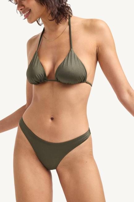 Gia Triangle Top - Olive EcoShimmer