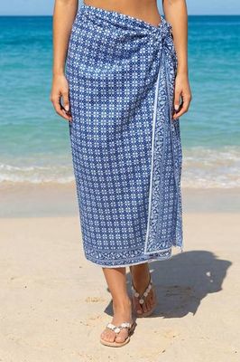 Organic Cotton Sarong | Blue/White