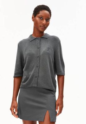 S SL LINEN BLEND KNIT CARDIGAN | space steel