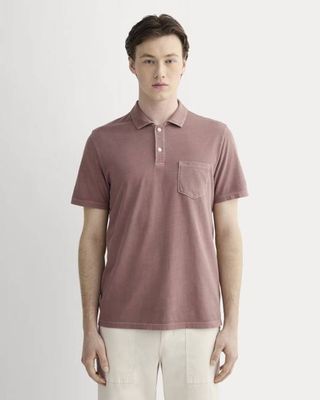 The Essential Organic Garment-Dyed Polo | Brown Garment Dye