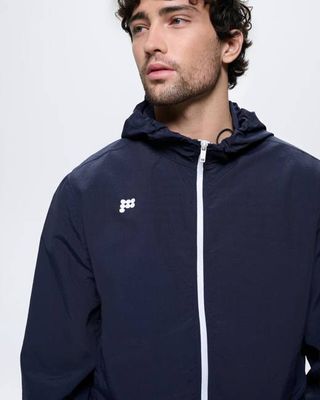 Herrenjacke aus recyceltem Nylon mit Reißverschluss — Granite Navy