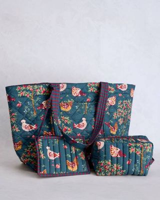 Hen House - Weekender Bag & Quilted Pouch Bundle - Navy