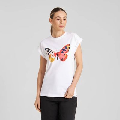 DEDICATED - T-Shirt Visby Painted Butterfly Weiß