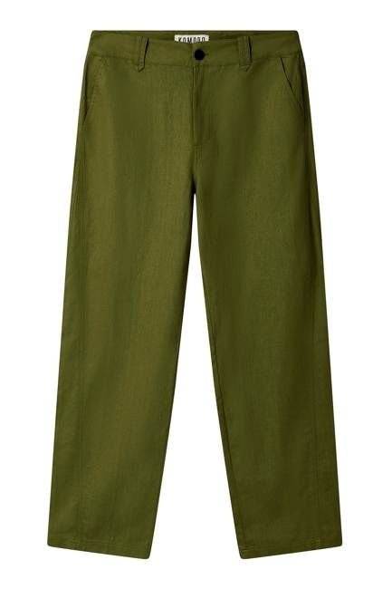 MAKULU - Linen/OC blend trouser - Khaki