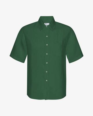 Linen SS Shirt - Emerald Green
