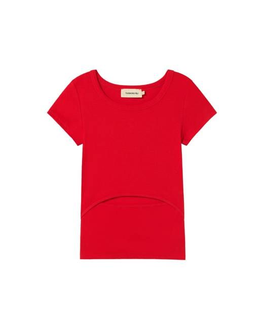 Red opening Faye top