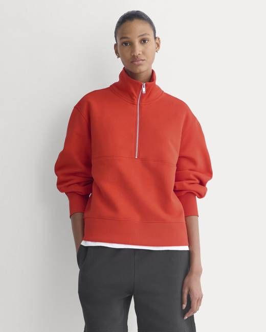 Luxe Fleece Half-Zip Sweatshirt | Fiery Red