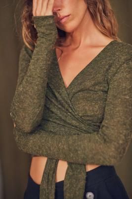 Khaki Multiway Recycled Jersey Wrap Top