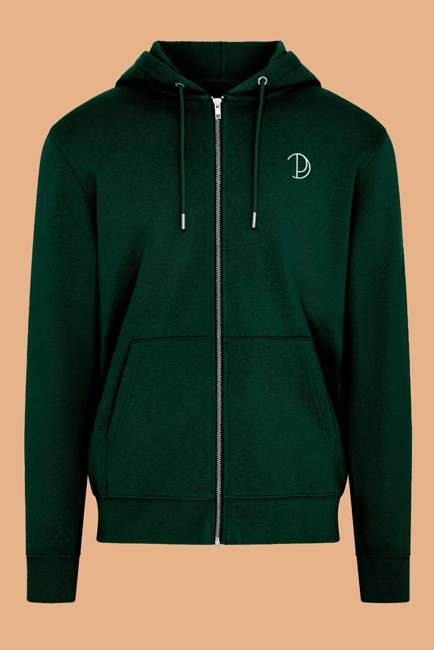 Embroidered P Zip-Up Hoodie