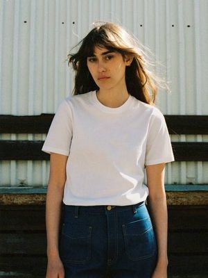 Joni Solid Offwhite regular fit tee | Nudie Jeans