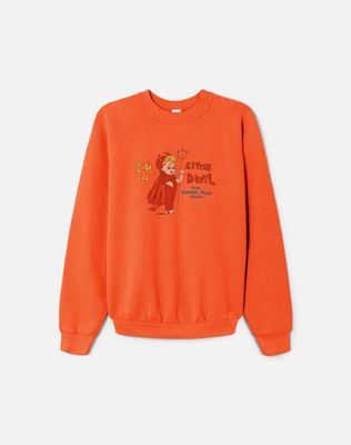 Upcycled "Little Devil" Sweatshirt in Orange - 11229785