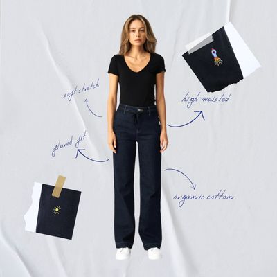 DEW Flared Soft Denim - French Pocket - Raw Blue - Art on Broken Pieces