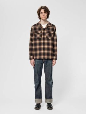 Vincent Shadow Check Shirt Brown/Beige shirt | Nudie Jeans
