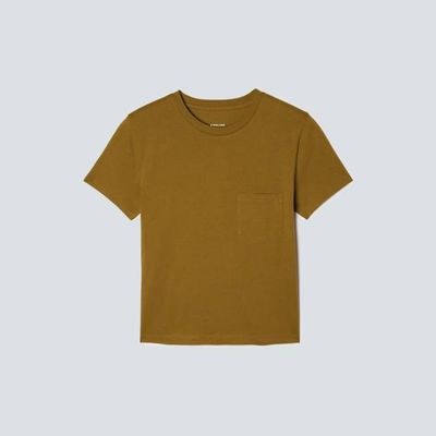 The Box-Cut Tee in Essential Cotton | Tapenade | Pocket