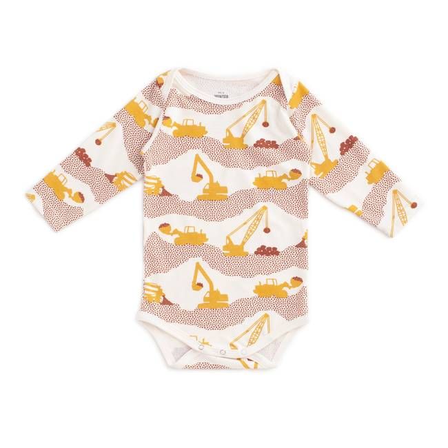 Long Sleeve Snapsuit - Construction Yellow & Chestnut