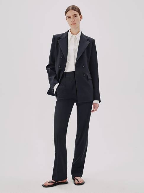 Double Breasted Structured Jacket | Black