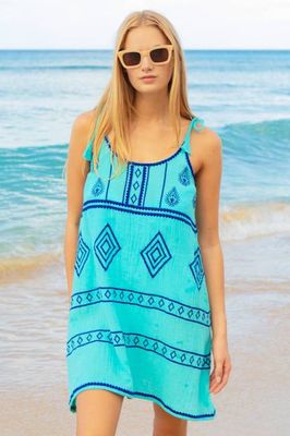 Imogen Dress | Turquoise/Cobalt