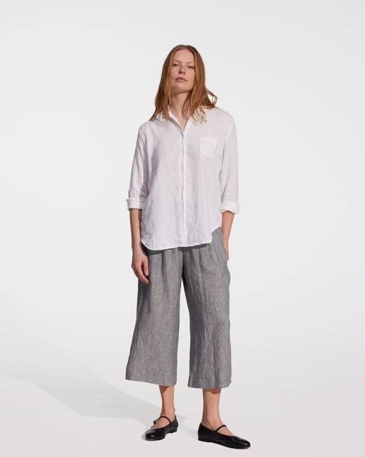 Linen Culottes No.11 in Cooke's Stripe