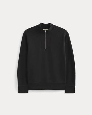 Lightweight Terry Zip Pullover | Black