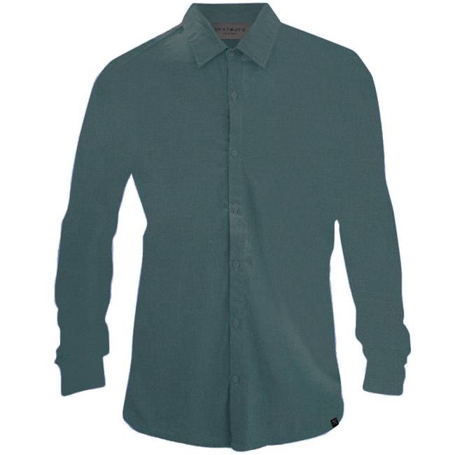 Shirt - Recycled cotton and linen blend - light blue