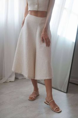 ECRU WAFFLE SKIRT CULOTTES