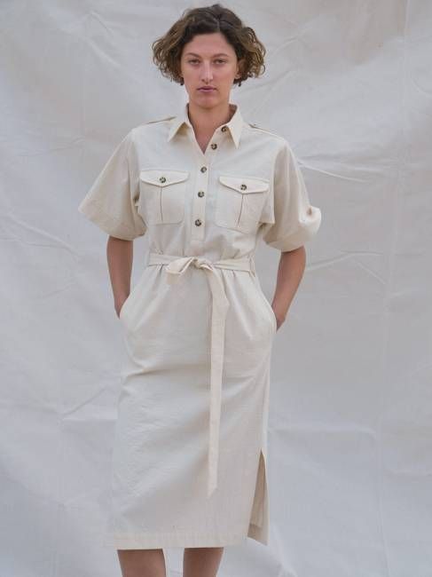 Kernal Shirtdress in Cream Canvas
