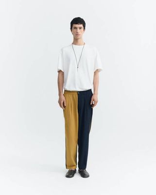 Loose pants navy and yellow Luc