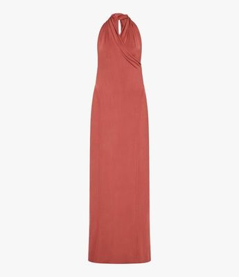 Gathered Halter Dress | Persimmon