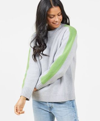 Archer Cashmere Crew with Stripe - Outerworn