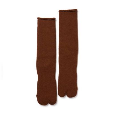 NODAL Brushed Pile Tabi Sock – Coffee | Made in Japan