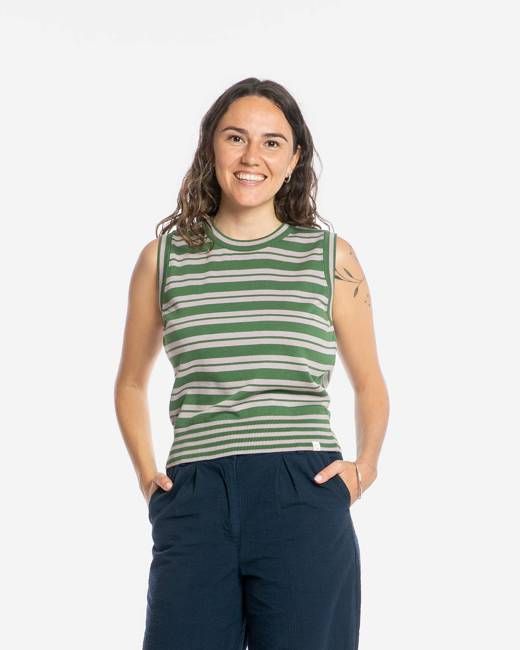 Cotton Knit Top fir/lavender