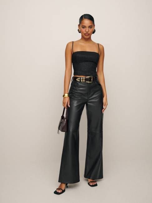 Veda Cary Wide Leg Leather Pant