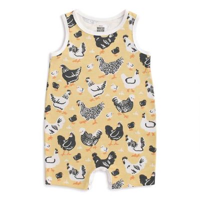 Tank Top Romper - Chicken Family Yellow