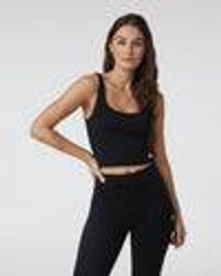 Daily Crop | Black Crop Tank with Built-in-Bra | Vuori