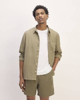 The Linen Straight Hem Shirt | Trench Coat Khaki
