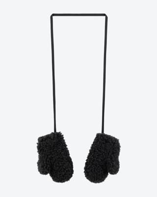 Leon & Harper Sherpa Black Mittens