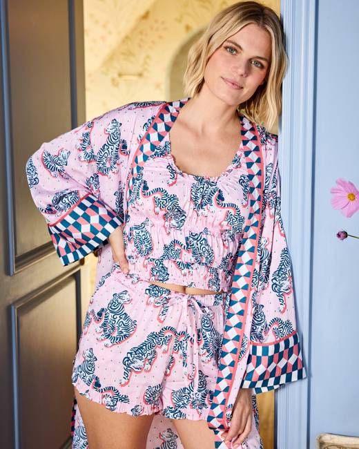 Tiger Queen - Eco Satin Sadie Short Set - Blush & Bashful