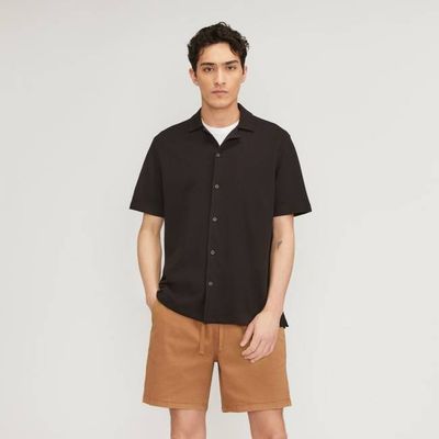 The Pique Short-Sleeve Shirt | Black
