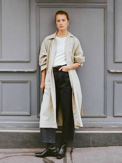 Oversized Trench, Organic Twill, Khaki