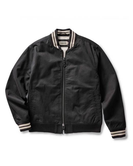 The Speedway Bomber in Organic Faded Black Twill