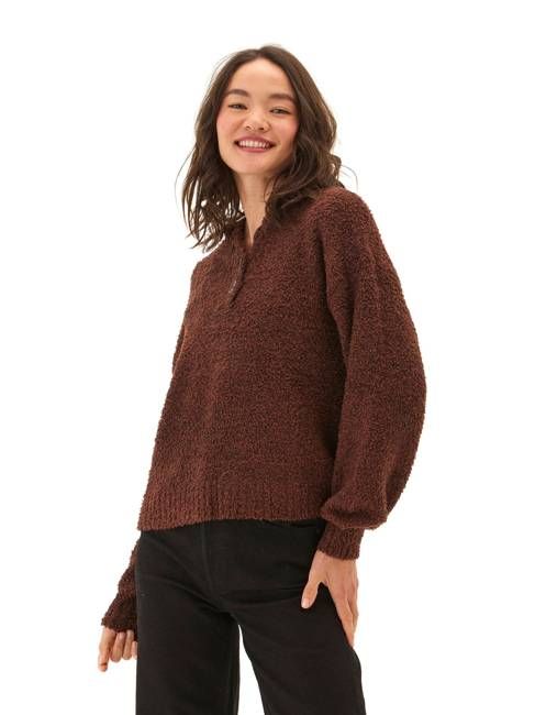 Tanisha Boucle Henley Hoodie